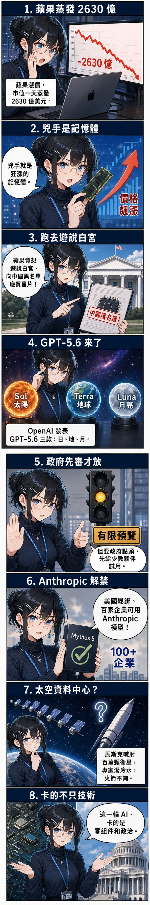 水無瀨澪解析記憶體狂漲如何逼蘋果遊說白宮、以及 GPT-5.6 與 AI 監管鬆綁