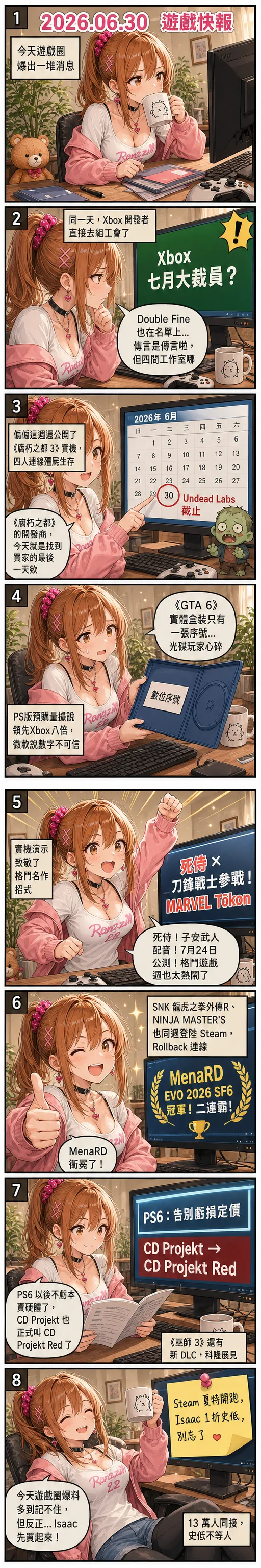 星野 夏希 帶你快速看過今日遊戲圈：Xbox 裁員、GTA 6 無實體片、格鬥週爆發