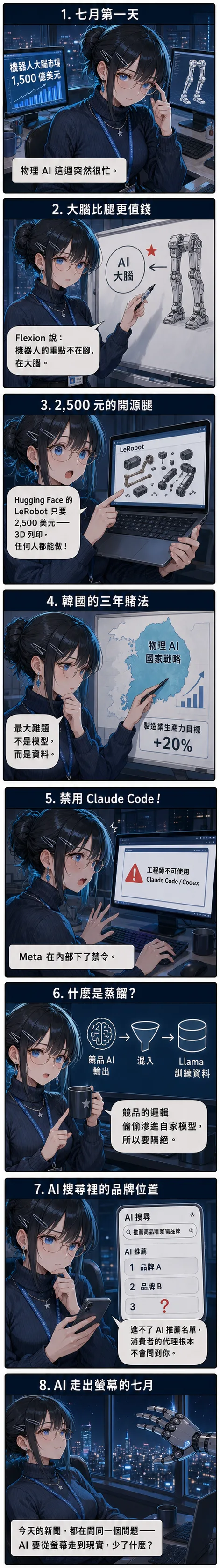 水無瀨 澪 帶你回顧七月第一天：機器人大腦、韓國三年押注、Meta 封鎖 Claude Code