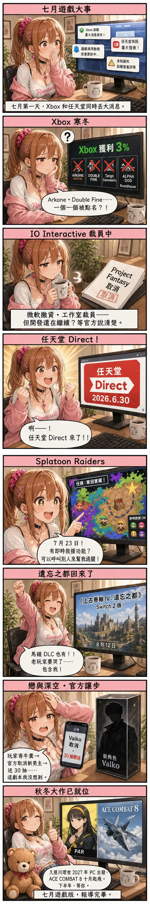 星野 夏希 帶你回顧七月第一天：Xbox 大裁員、Switch 2 夏季陣容、戀與深空讓步